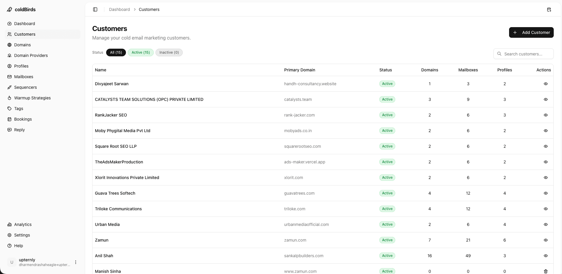 Bird AI assistant generating a cold email sequence from a website