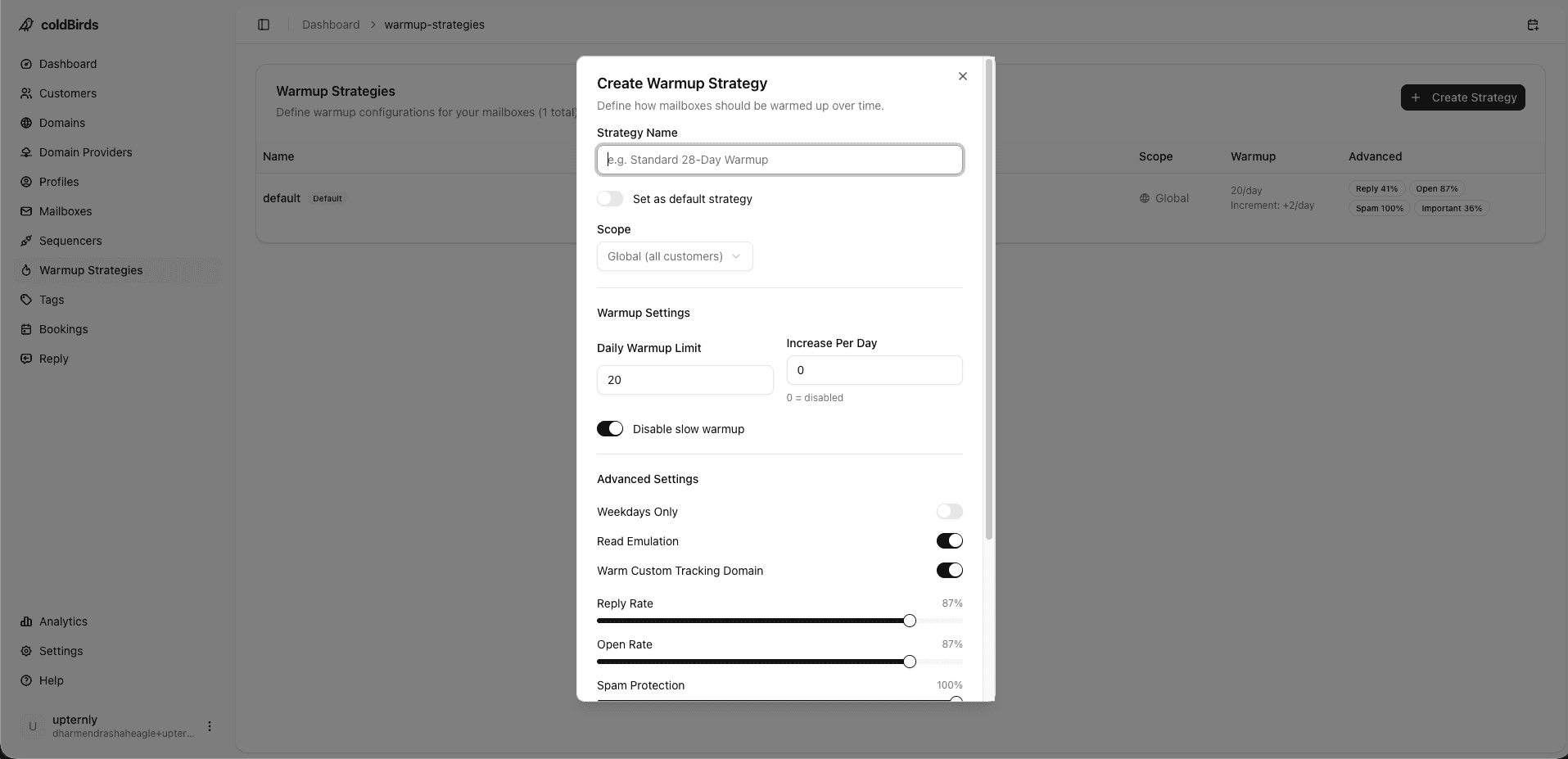 Sequence builder with multi-step campaign, delays and A/B variants